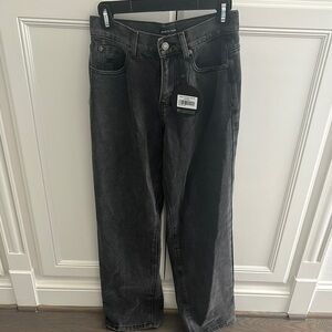 Princess Polly taking a trip denim jeans - XS acid black